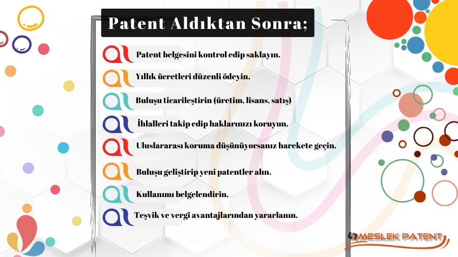 Patent Aldıktan Sonra Ne  Yapmalıyım?